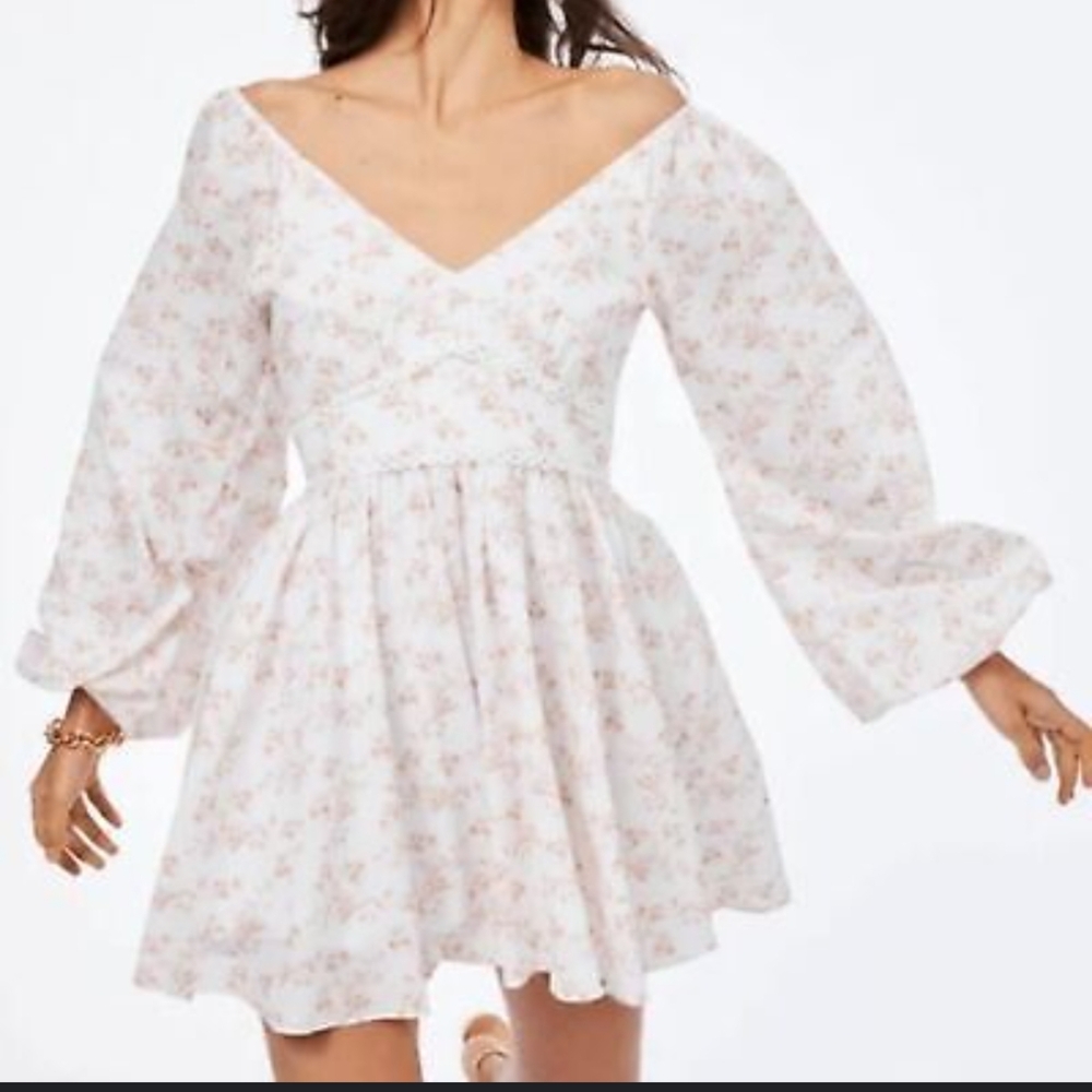 CAROLINE CONSTAS Floral Cotton Mini Dress